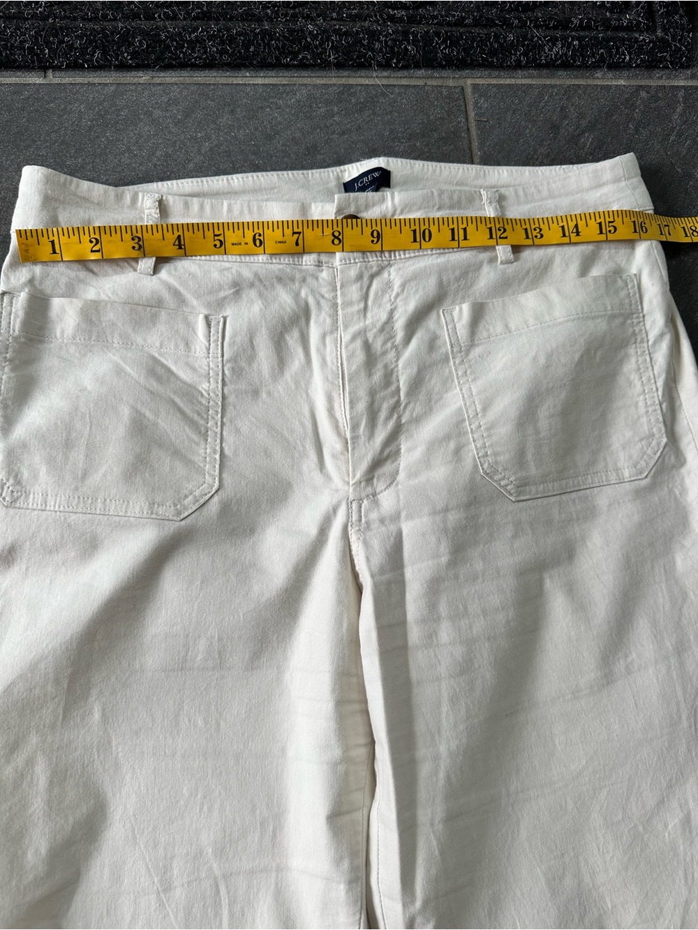 J. Crew Lizzie Off-White light khaki Wide-Leg Chinos 30 petite - Picture 3 of 5